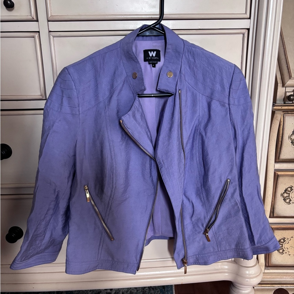 W by Worth Lavender Leather Jacket